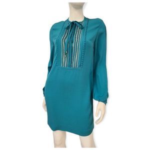 Diane Von Furstenberg Teal Blue Shift Dress 6